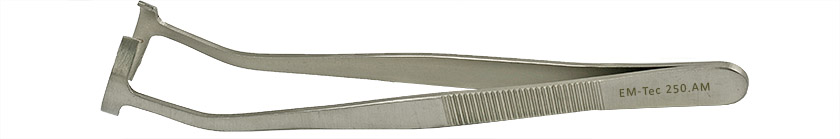 EM-Tec 250.AM SEM stub gripper tweezers for Ø25mm cylinder stubs, anti-magnetic stainless steel